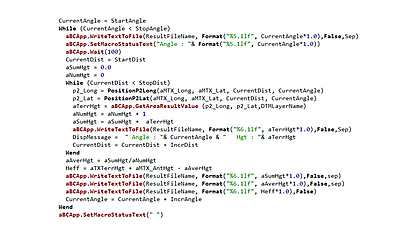 Code de macro-script utilisé dans SPECTRAemo pour l'analyse spectrale automatisée et le calcul du terrain