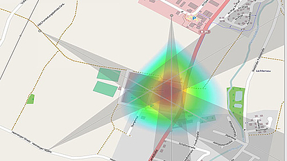 Recherche de direction basée sur l'IA Capture d'écran montrant les résultats de la radiogoniométrie assistée par l'IA